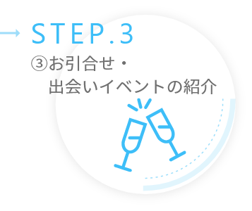 STEP3お引合せ・出会いイベントの紹介